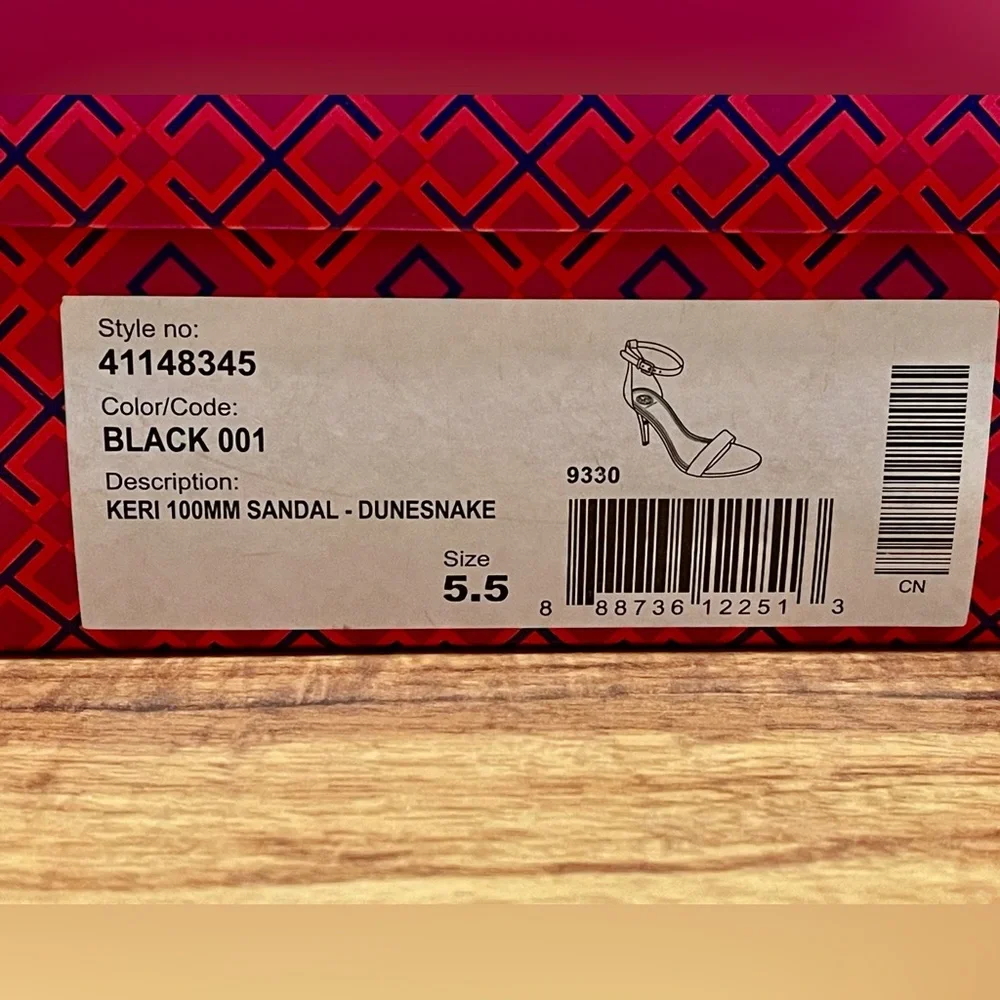 Tory Burch Black Textured Sandals - Picture 6 of 6